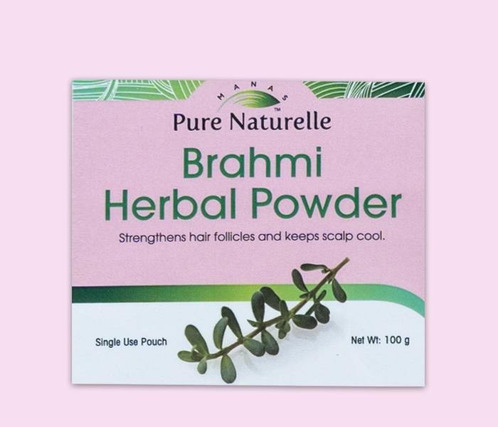 Accelerates hair growth, reduces hair fall, strengthens hair follicles... Manas Pure Naturelle 100% Natural Brahmi* Herbal Powder for all hair types (4 Weekly Single Use Pouches)