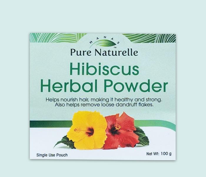 Fights dandruff, reduces hair loss, nourishes, strengthens hair... Manas Pure Naturelle 100% Natural Hibiscus Herbal Powder for all hair types (4 Weekly Single Use Pouches)