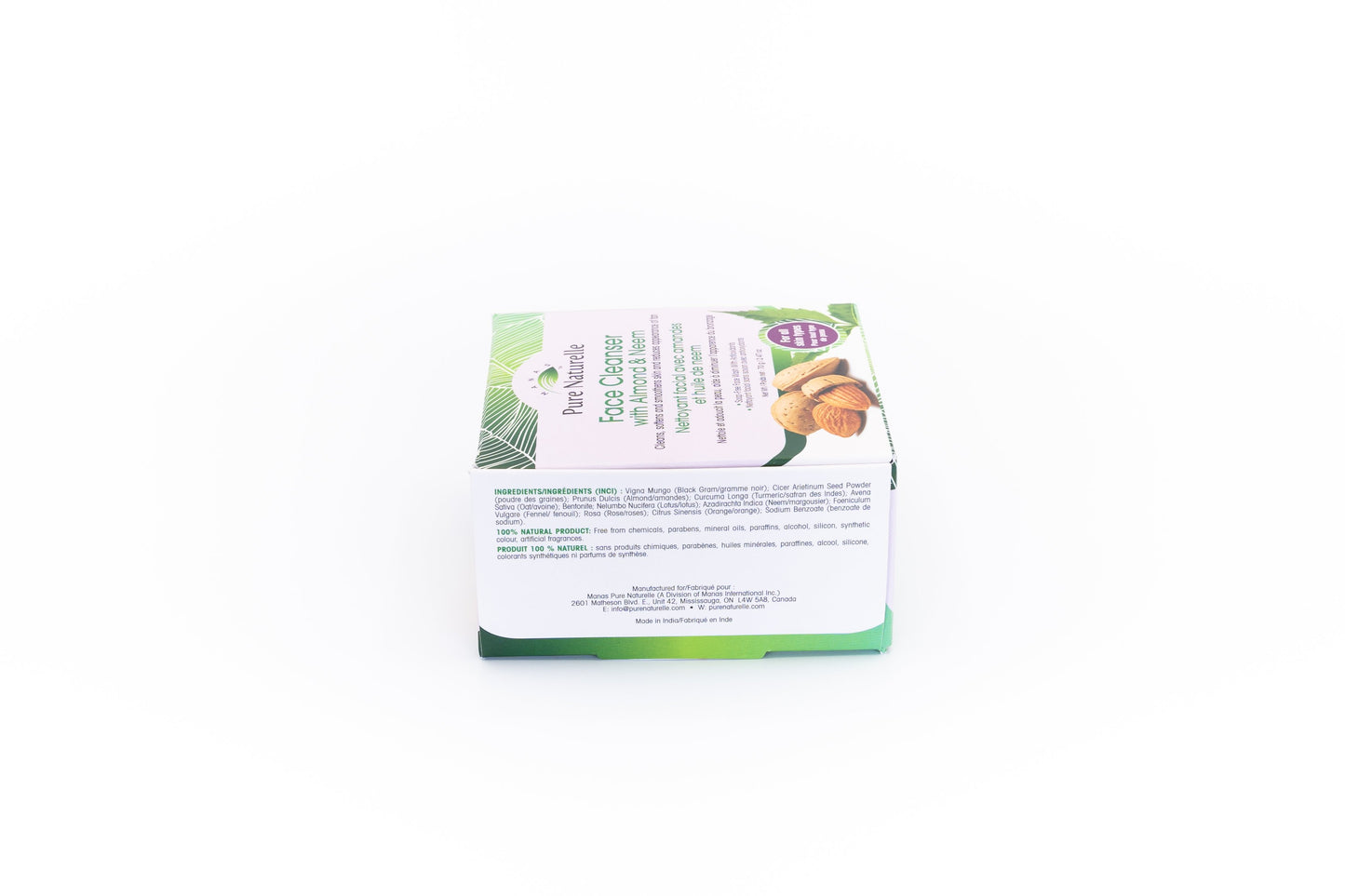 Prevents blackheads, brightens complexion, removes fresh tan, softens and smoothens skin... Manas Pure Naturelle 100% Natural Face Cleanser with Almond & Neem