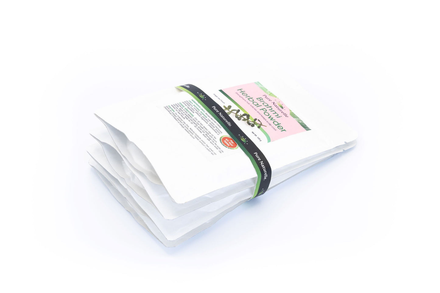 Accelerates hair growth, reduces hair fall, strengthens hair follicles... Manas Pure Naturelle 100% Natural Brahmi* Herbal Powder for all hair types (4 Weekly Single Use Pouches)