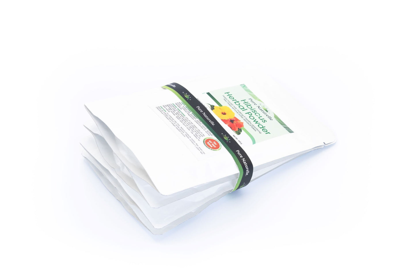 Fights dandruff, reduces hair loss, nourishes, strengthens hair... Manas Pure Naturelle 100% Natural Hibiscus Herbal Powder for all hair types (4 Weekly Single Use Pouches)