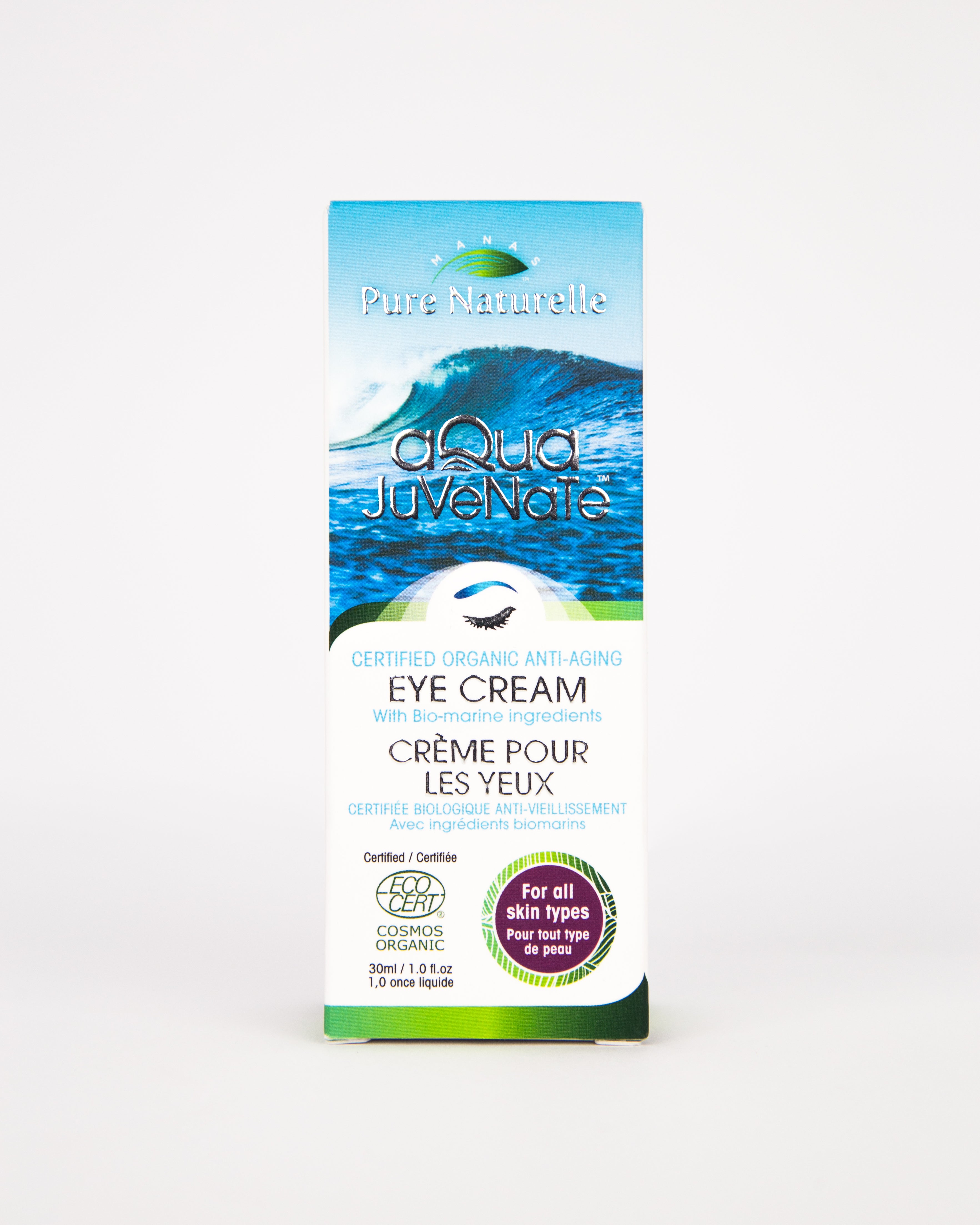 AQUA JUVENATE - Organic Anti-Aging Eye Cream - Certified Cosmos Organic