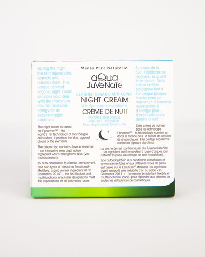 AQUA JUVENATE - Organic Anti-Aging Night Cream - Certified Cosmos Organic