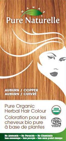 AUBURN COPPER - Pure Organic, Manas PURE NATURELLE Herbal Hair Colour - USDA Approved, Certified Organic By ECOCERT SA