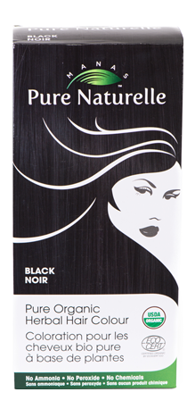 BLACK - Pure Organic, Manas PURE NATURELLE Herbal Hair Colour - USDA Approved, Certified Organic By ECOCERT SA