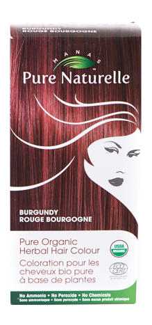 BURGUNDY - Pure Organic Manas PURE NATURELLE Herbal Hair Colour - USDA Approved, Certified Organic By ECOCERT SA