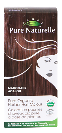 MAHOGANY - Pure Organic Manas PURE NATURELLE Herbal Hair Colour - USDA Approved, Certified Organic By ECOCERT SA